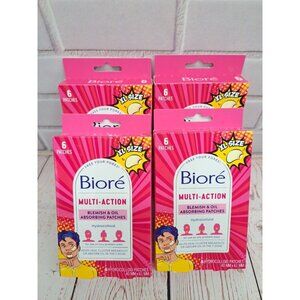 4 Pk, 24 Patches, Biore Multi-Action‎ Blemish & Oil Absorbing Patches  Exp 12/25